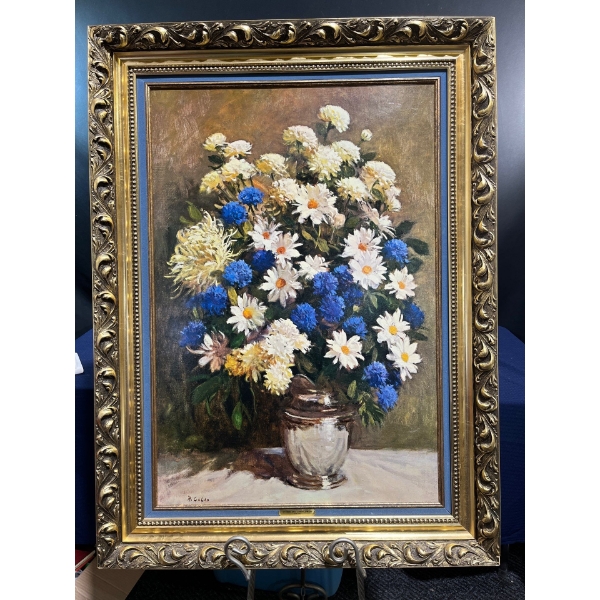 R. Colao Daises and Cornflowers Print 24Wx35H