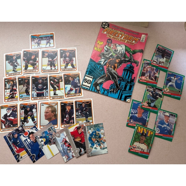 Collectable Vintage Sports Cards w/ Firestorm Comic Book 