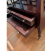 Image 3 : Antique Mahogany Canterbury Magazine Rack w/ Drawers On Casters 23"Tall