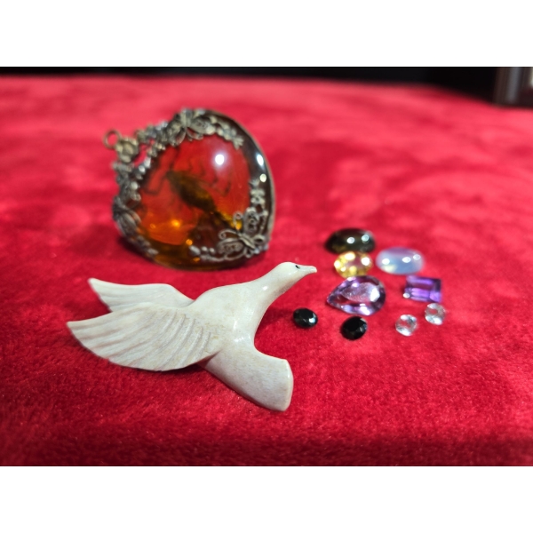 Collection of Costume Jewellery with Loose Gems and Scorpion Pendent  