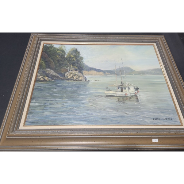 Fishing Boat Painting by Evelyn Napper 30 X 24
