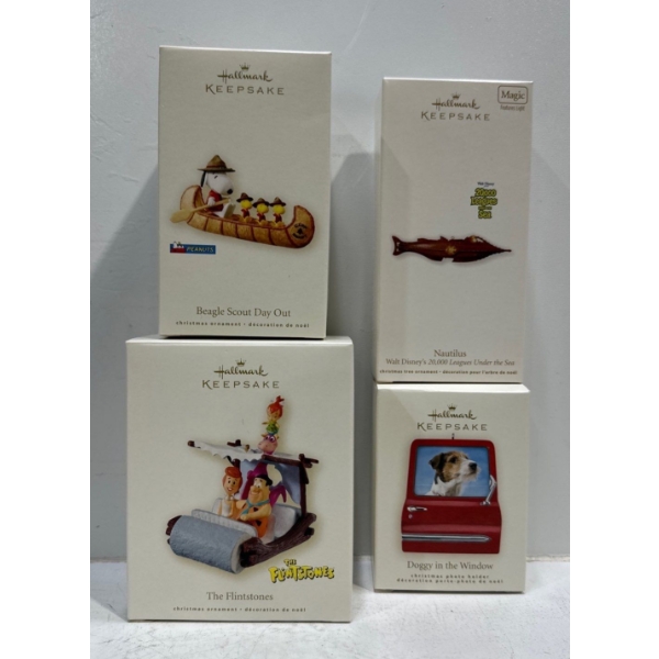 Beagle Scout Day Out, The Flintstones, The Nautilus, Doggy in the Window Hallmark Ornaments