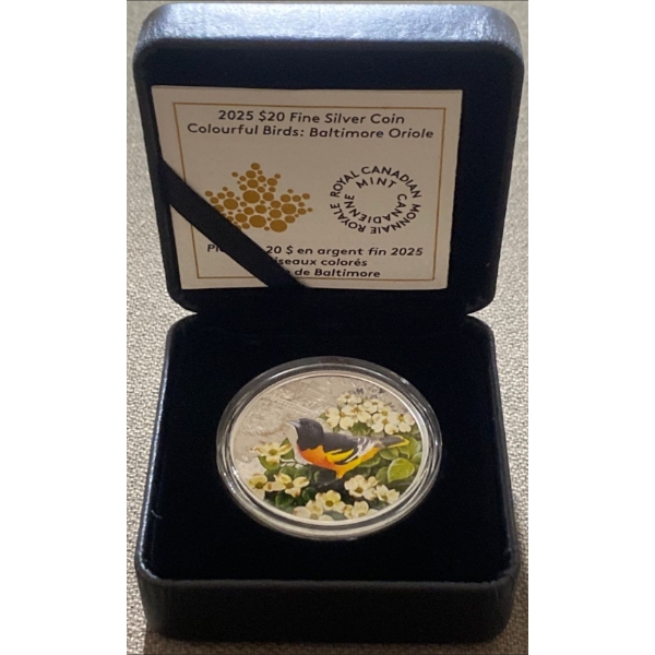 2025 $20 Baltimore Oriole Fine Silver Coin 31.39 Grams
