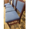 Image 1 : 4 Wooden Dining Chairs with Blue Upholstery