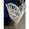 Image 2 : Victorian Wicker Crib on Castors, Garland/Flower Decor on Sides, 24Wx44Dx33H