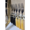 Image 5 : Vintage Bone Handle: Knives, Forks w/ Case 10 W, 7 T (Closed and Flat), Carving Set and More!