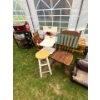 Image 1 : 1 Oak Sitting Chair & 2 Plastic Chairs 