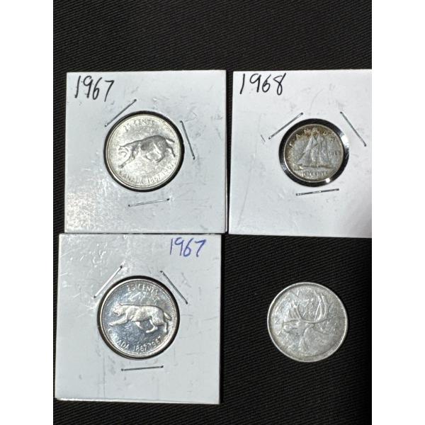 1960's Canadian Quarters and Dime