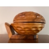Image 2 : Mid Century Hand Carved Walnut Shaped Nut Cracker / Decorative Bowl 5T