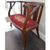 Image 2 : Wood Settee with Floral Needlepoint Seat