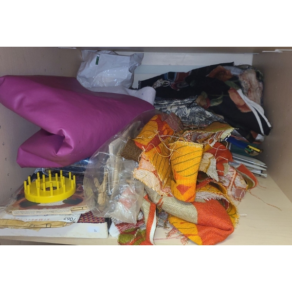 Craft Supplies Including Fabric, Patterns and Knitting Needles