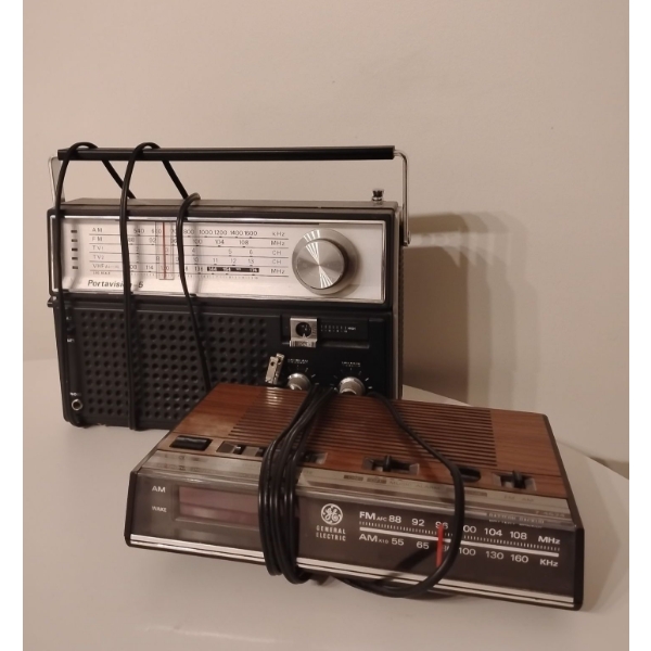Vintage Electronics - General Electric Alarm/Radio & Realistic Portavision-5 Model No. 12-765 