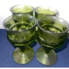 Image 3 : Vintage Indiana Avocado Green Kings Crown Pressed Glass Collection - Thumbprint