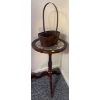 Image 3 : Spindle Coat Tree w/ Needlepoint Side Table & Decorative Basket