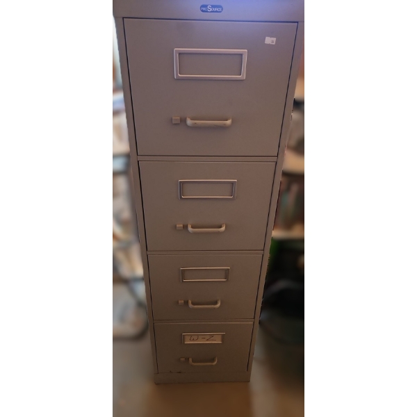 Four Drawer Pro Source Metal File Cabinet 15 W, 27 D, 52 T 