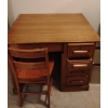 Image 1 : Vintage Wooden Desk w/ Chair - 41W, 46D, 30T 