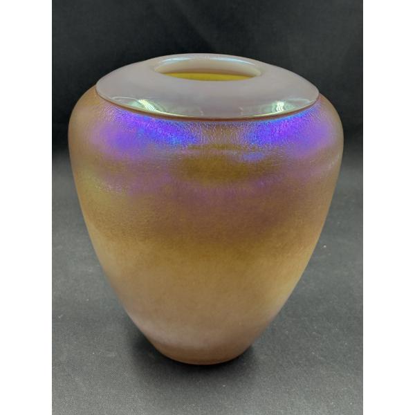 Signed Art Glass Vase 7T