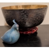 Image 1 : Tibetan Hammered Metal Singing Bowl 9"Diameter w/ A Small Blue Bird Figurine 