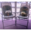 Image 1 : Two Sling-Back Patio Chairs with Cushioned Seats