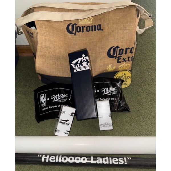 Corona Beer Sac, @ MGD NBA Hats, Golf Balls, & Thermos