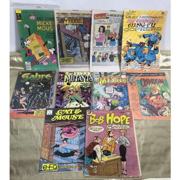 Comic Book Lot Featuring Mickey Mouse, Bob Hope, and Marvel Titles