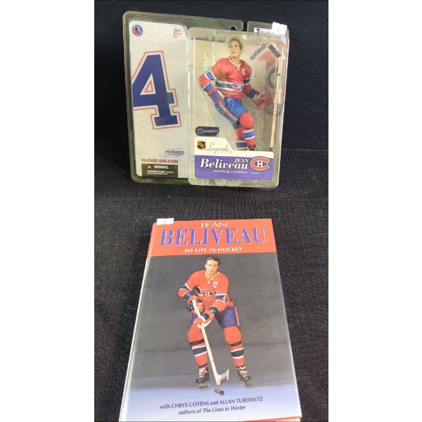 McFarlane Sports Series 2 Jean Beliveau Collectible Figure and Autographed Book "My Life in Hockey"
