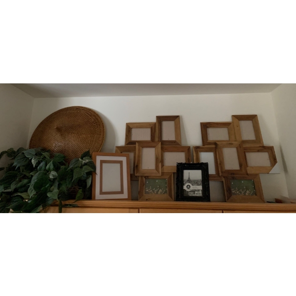 Assorted Decorative Frames (20W), Artificial Plant, Large Sun Hat 