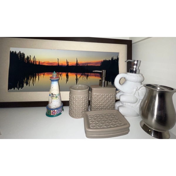 Three Piece Sink Set w/ Landscape Art 21x11 & More