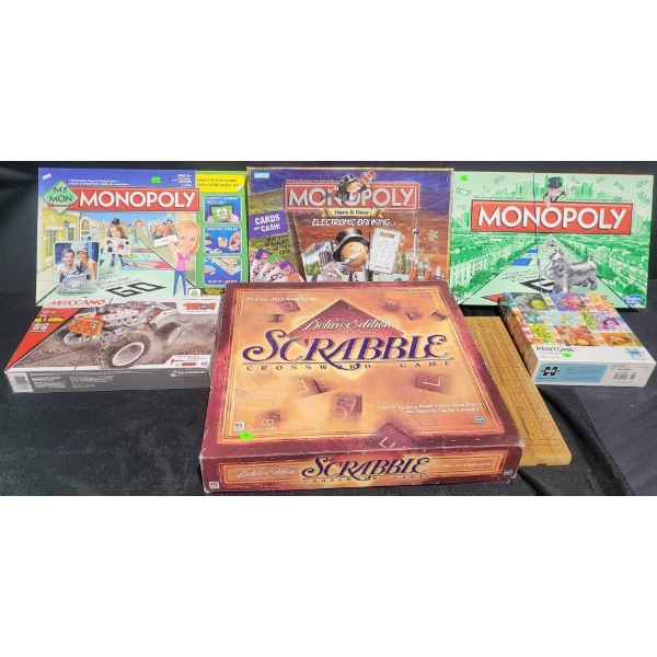 Board Games Including Monopoly, Scrabble, and More