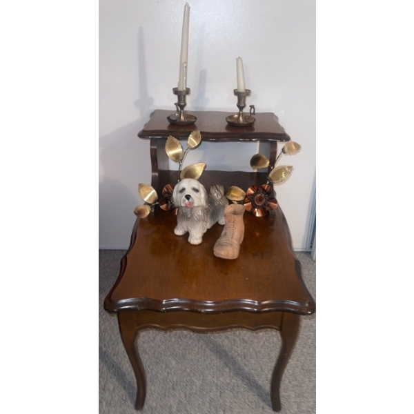 Vintage Telephone Table wl Assorted Decor 18x27x25
