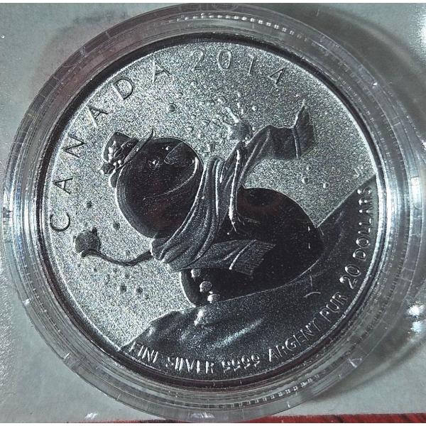 2014 $20 for $20 Snowman - 99.9% Fine Silver Coin - #1