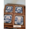 Image 3 : Delft 18th Century Blue & White Framed Tiles. 6 1/2 w, 6 1/2 h