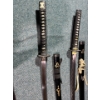Image 2 : 2pcs 41" Black Katana Set w/ Engraved Details