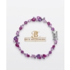 Image 4 : 925 Sterling Silver Link Bracelet Of Alternating Amethyst And Lab-Created Sapphire Gemstones 10.62G.