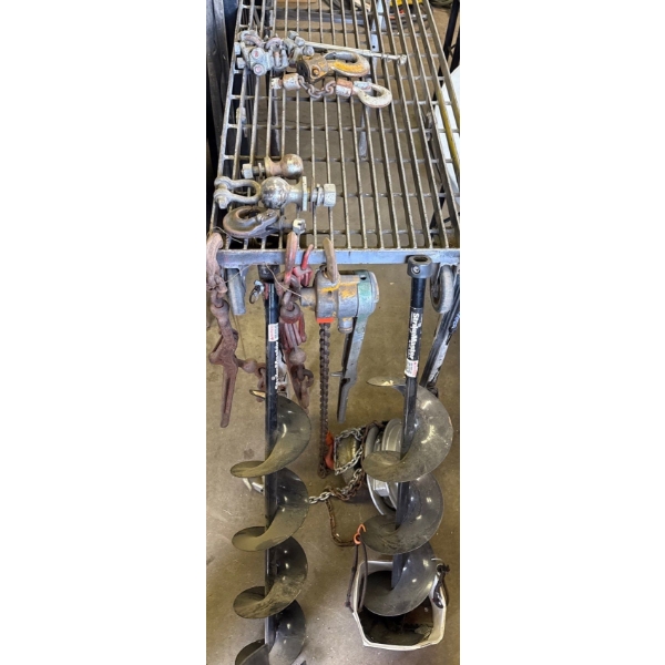 Tough Metal Work Table w/ Assortment of Tools/Equipment (Table is 75L, 38T) 