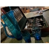 Image 2 : silver plated Oneida cutlery, set with blue hand, blowing water jug and five matching glasses.