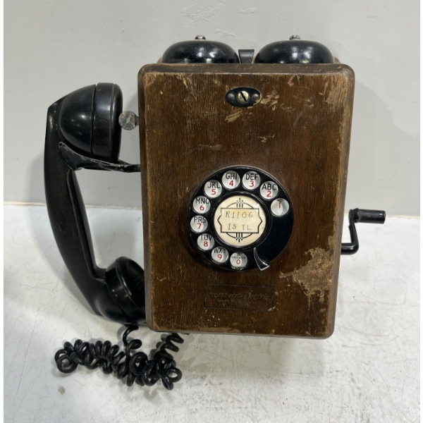 Antique Northern Electric Wall Mount Rotary Telephone