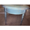 Image 3 : Round Painted Wood Table and Glass Seashell Lamp