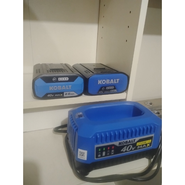 KOBALT Brushless 40V Lithium MAX Lawn Mower w/ 2 Batteries & Charger Mo.10408-03