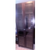 Image 2 : Contemporary Two-Piece Glass Door Bookcase and Open Shelf Unit in Dark Finish