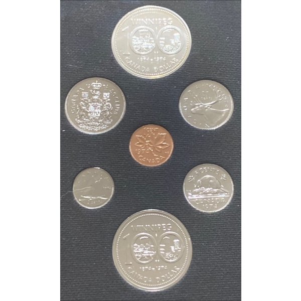 1974 Canadian Specimen Set With 50% Silver Dollar 23.33 Grams