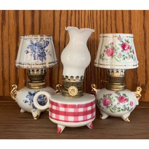 Antique Lamp Trio 6.5T Made In Japan