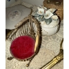 Image 4 :  Gold-Toned Vintage Vanity Set (Hand mirror& Brush)-Handpainted