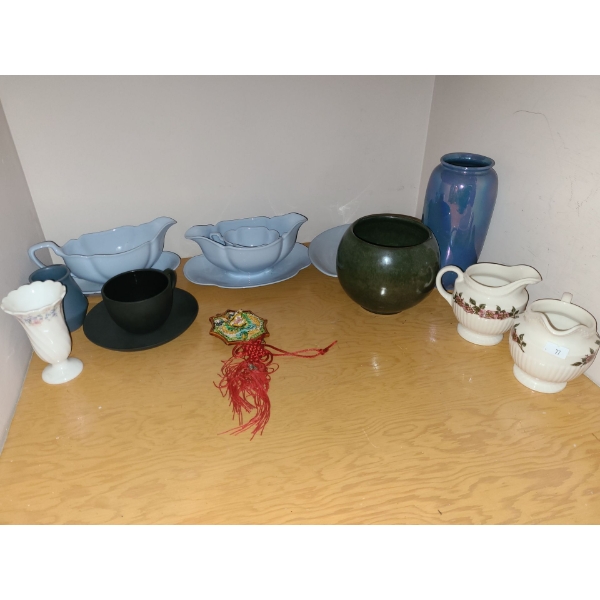Greydawn Light Blue Gravy Boat and Sauce Dish, Wedgwood Briar Rose Tea Creamer, and More!