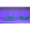 Image 5 : Uranium Glass Cherry Blossom Tableware Set