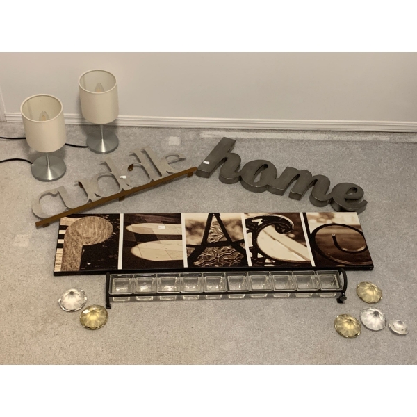 Assorted Home Decor Collection - Lamps Signs Candle Holder & More