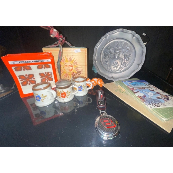 German Bar Swag Decorative Mini Steins Vintage Transfers Welcome Sign & More