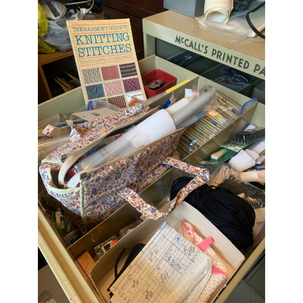 Comprehensive Knitting, Sewing, and Crafting Lot With Tools, Yarn, and Guidebook