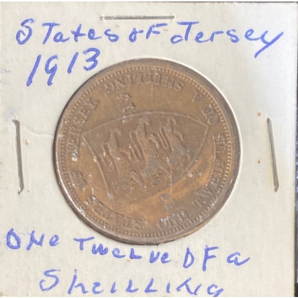 1913 States of Jersey 1/12 Shilling 