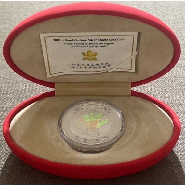 2003 Good Fortune Maple Leaf One Ounce Fine Silver Coin